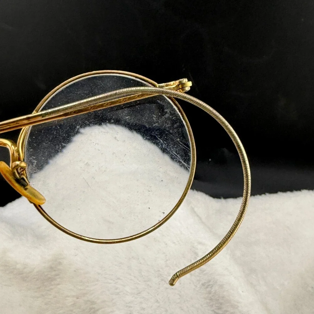 Vintage ArtCraft Eyeglasses Gold Filled Round Engraved Ful-Vue Frames